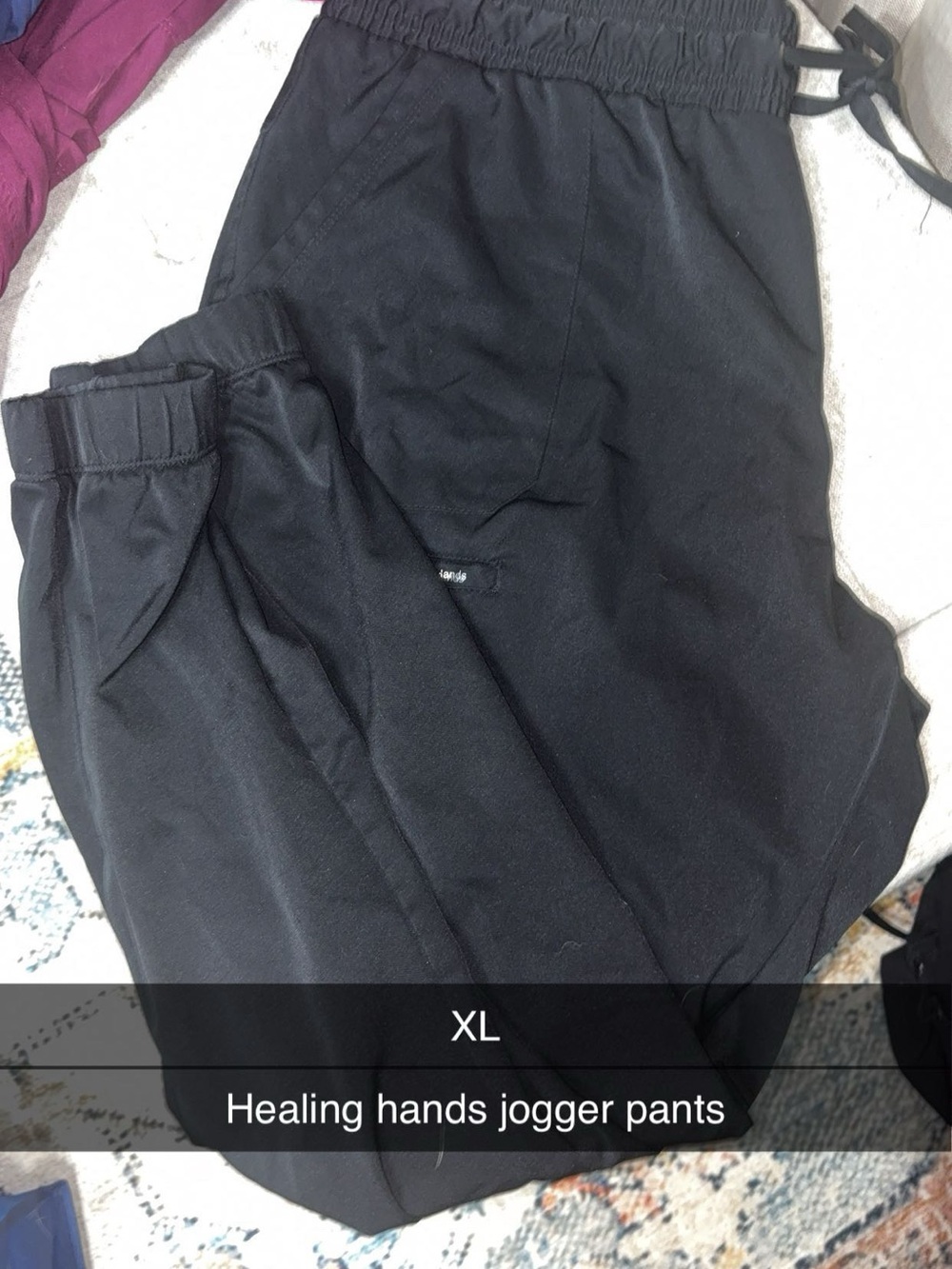 healing hands Black Ankle Jogger Pants